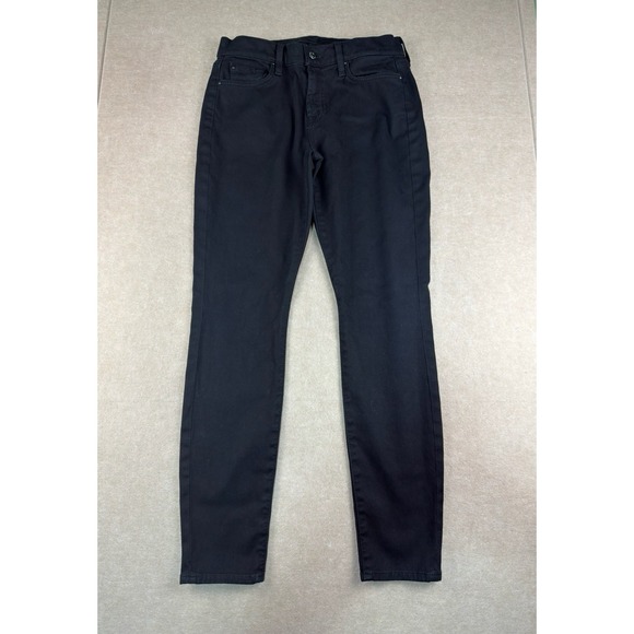 7‎ For All Mankind Jeans Womens Size 29 Black Gwenevere Mid Rise Dark Wash Denim - Picture 1 of 9